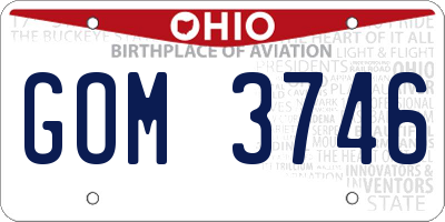OH license plate GOM3746