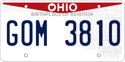 OH license plate GOM3810