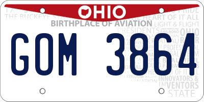 OH license plate GOM3864