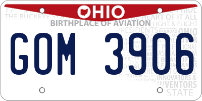 OH license plate GOM3906