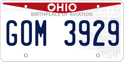 OH license plate GOM3929