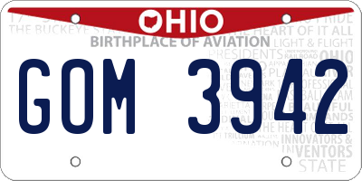 OH license plate GOM3942