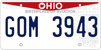 OH license plate GOM3943