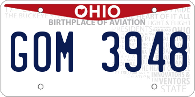 OH license plate GOM3948