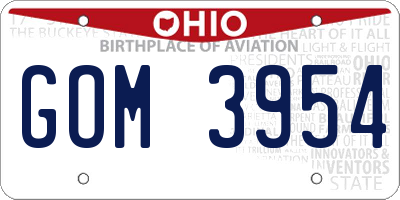 OH license plate GOM3954