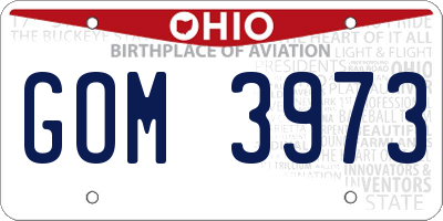 OH license plate GOM3973