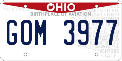 OH license plate GOM3977