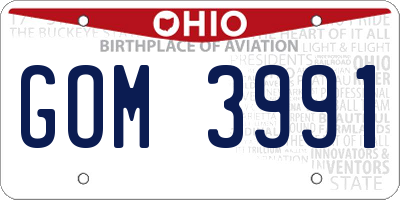 OH license plate GOM3991
