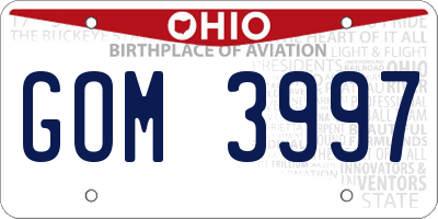 OH license plate GOM3997
