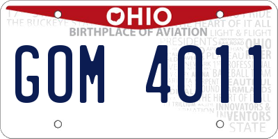 OH license plate GOM4011