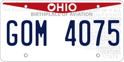 OH license plate GOM4075