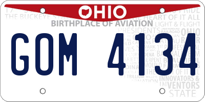 OH license plate GOM4134
