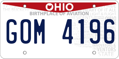 OH license plate GOM4196