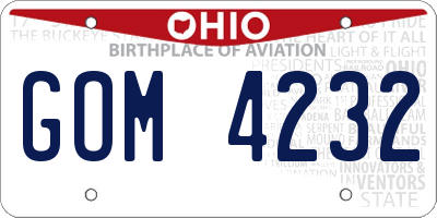 OH license plate GOM4232