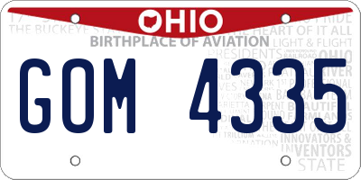 OH license plate GOM4335