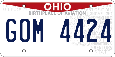 OH license plate GOM4424