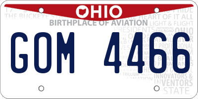 OH license plate GOM4466