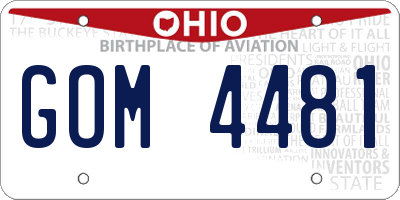 OH license plate GOM4481