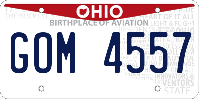 OH license plate GOM4557