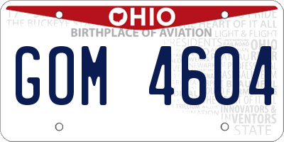 OH license plate GOM4604