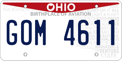 OH license plate GOM4611
