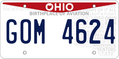 OH license plate GOM4624