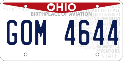 OH license plate GOM4644