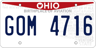 OH license plate GOM4716