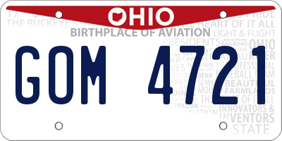 OH license plate GOM4721