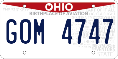 OH license plate GOM4747