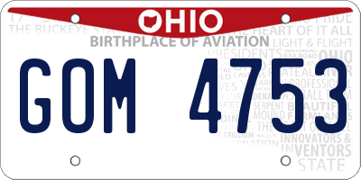 OH license plate GOM4753
