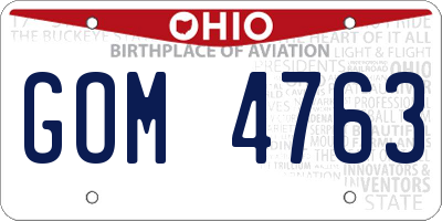 OH license plate GOM4763