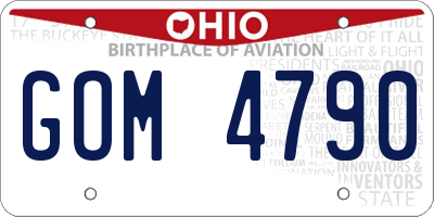 OH license plate GOM4790