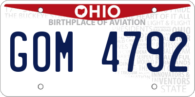 OH license plate GOM4792