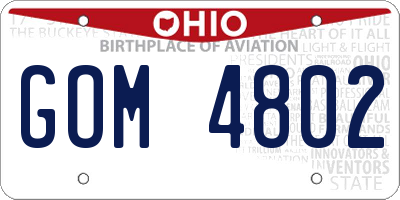 OH license plate GOM4802