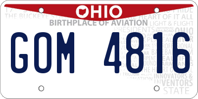 OH license plate GOM4816