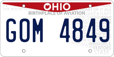 OH license plate GOM4849