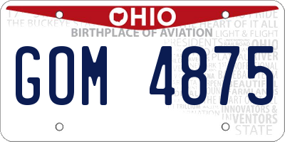 OH license plate GOM4875
