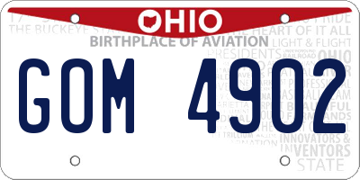OH license plate GOM4902