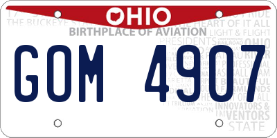 OH license plate GOM4907