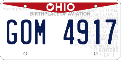 OH license plate GOM4917