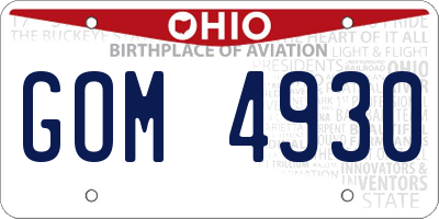 OH license plate GOM4930