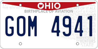 OH license plate GOM4941