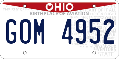 OH license plate GOM4952