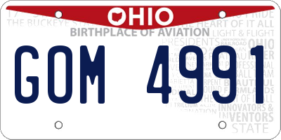 OH license plate GOM4991