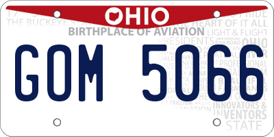 OH license plate GOM5066