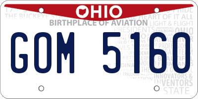 OH license plate GOM5160