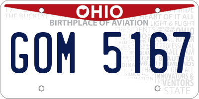 OH license plate GOM5167
