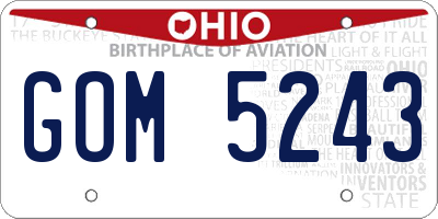 OH license plate GOM5243