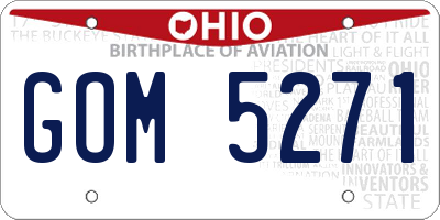 OH license plate GOM5271